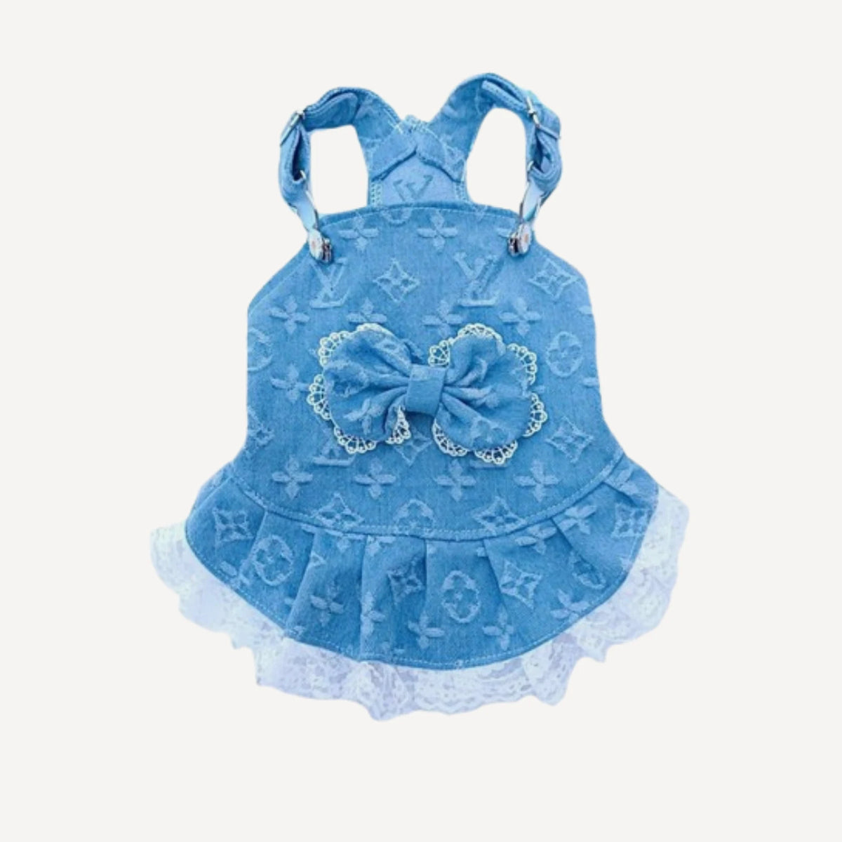Denim dog dress inspired by Louis Vuitton view 4