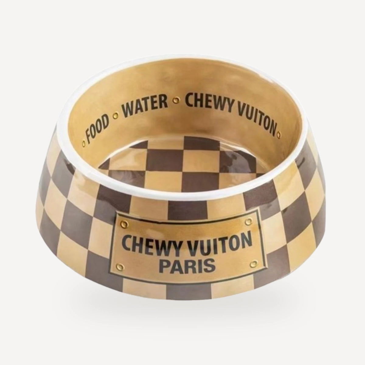 Dining dog set inspired by Louis Vuitton