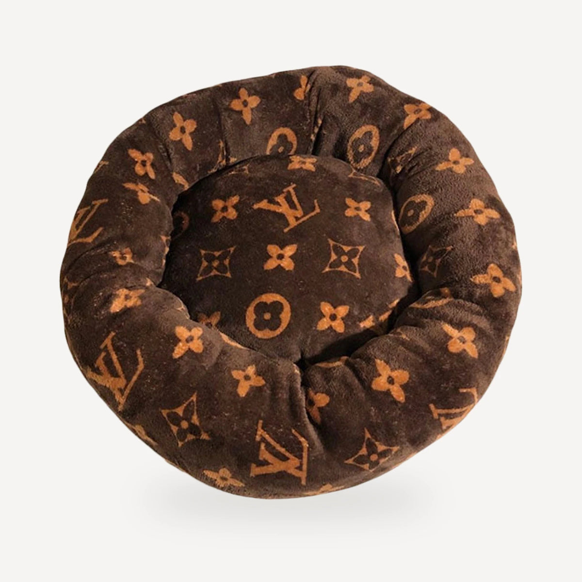 Donut dog bed inspired by Louis Vuitton view 2