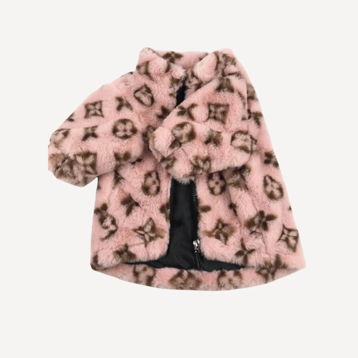 Faux Fur Bomber dog apparel inspired by Louis Vuitton view 8