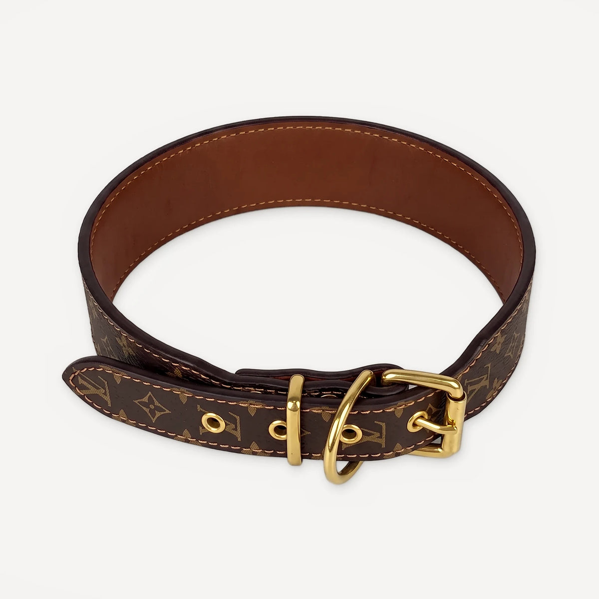 Gold Chain Leather Walking dog set inspired by Louis Vuitton view 30
