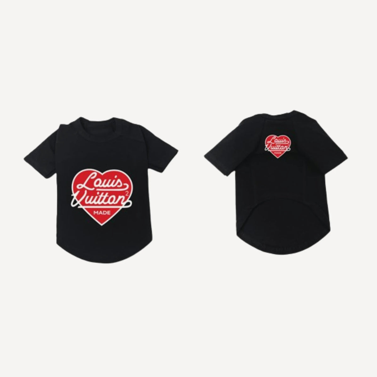 Heartfelt Cupid dog tee inspired by Louis Vuitton