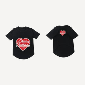 Heartfelt Cupid dog tee inspired by Louis Vuitton