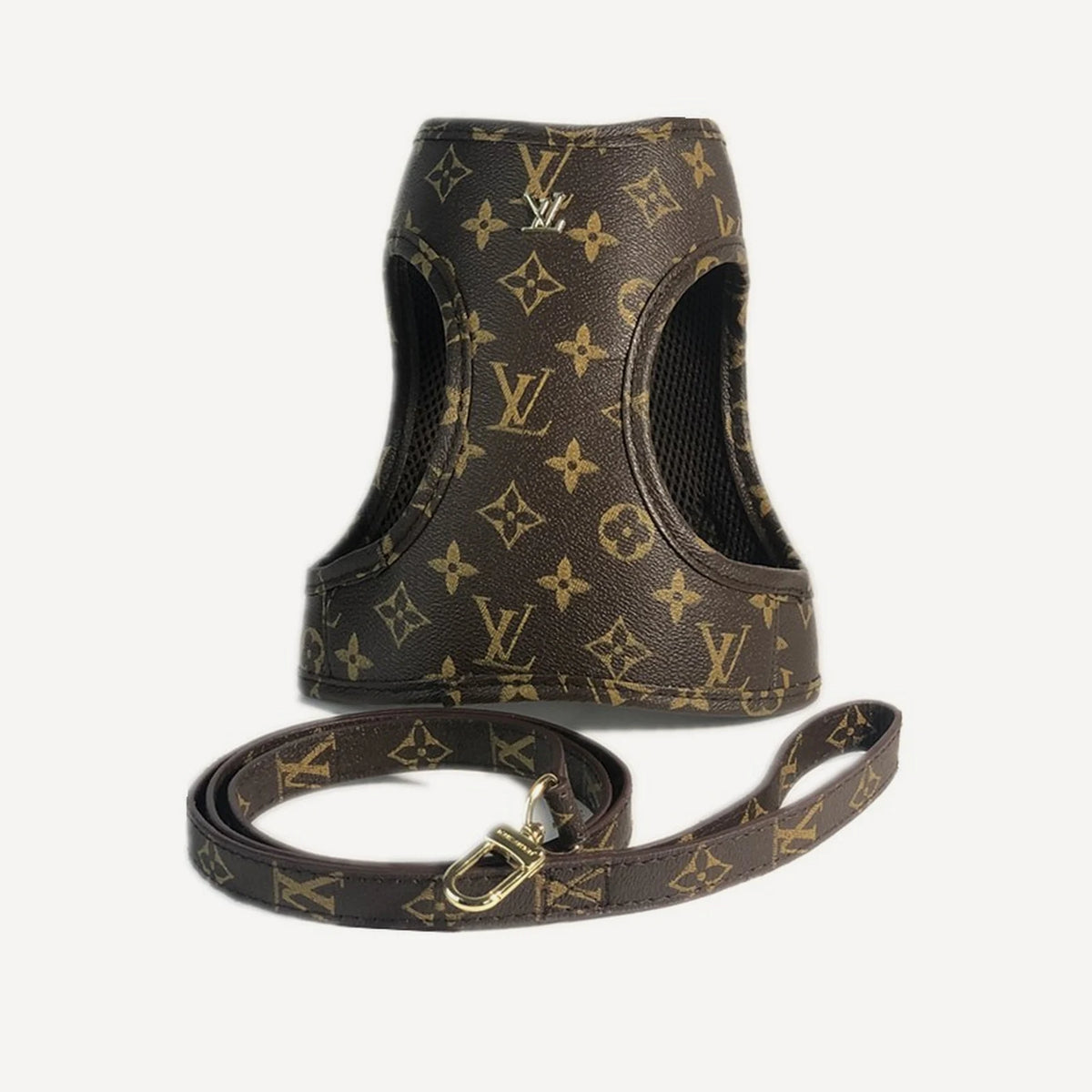 Leather Harness dog leash inspired by Louis Vuitton