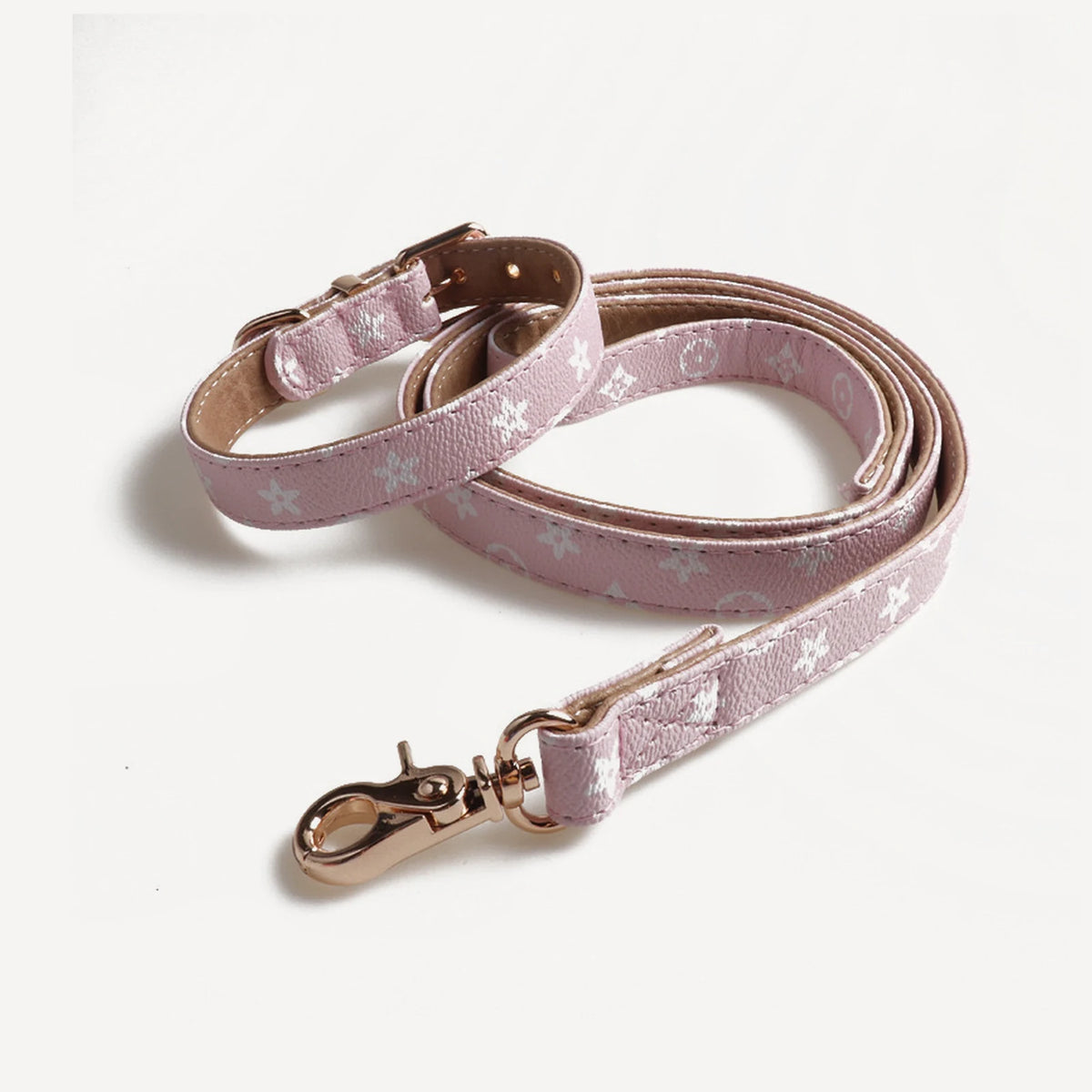 Monogram Collar & Leash dog set inspired by Louis Vuitton view 2