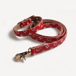 Monogram Collar & Leash dog set inspired by Louis Vuitton view 3