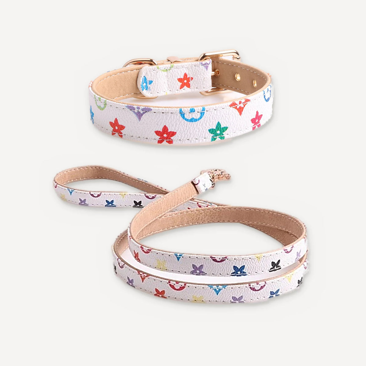 Signature Monogram Collar & Leash dog set inspired by Louis Vuitton view 7