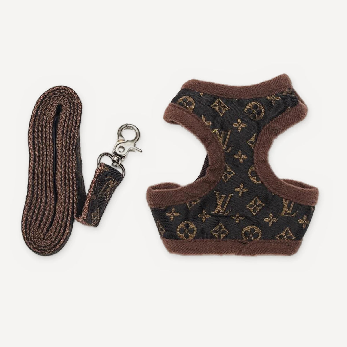 Monogram Harness & Leash dog set inspired by Louis Vuitton view 2