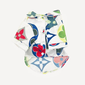 Multicolor Print dog shirt inspired by Louis Vuitton