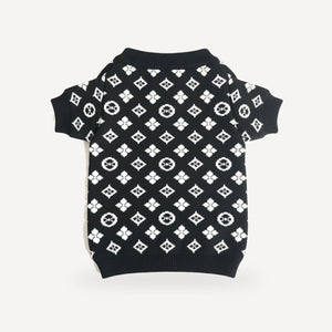Noir dog sweater inspired by Louis Vuitton view 2