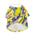 Multicolor painted dog tee Louis Vuitton inspired with monogram print on white background