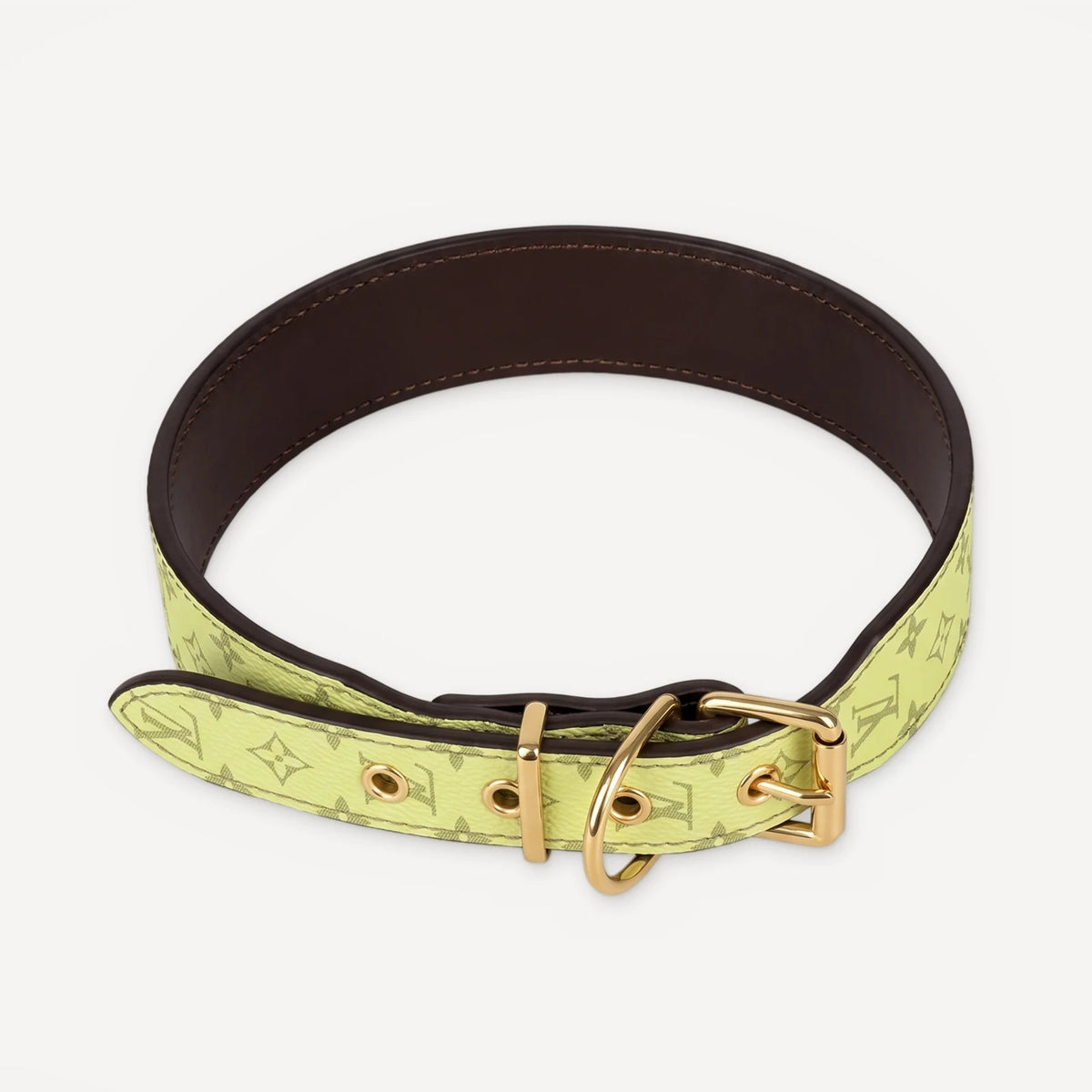 × Pupreme Gold Chain Leather Walking dog set inspired by Louis Vuitton view 5
