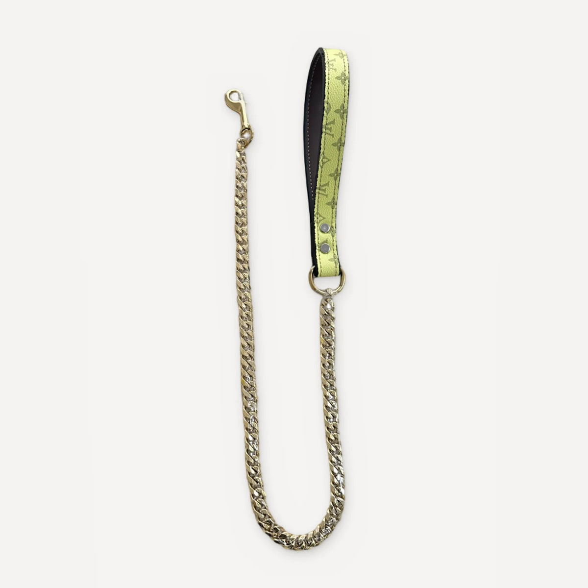 × Pupreme Gold Chain Leather Walking dog set inspired by Louis Vuitton view 8