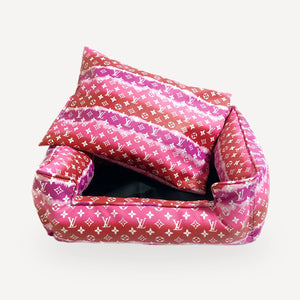 Watercolor dog bed inspired by Louis Vuitton