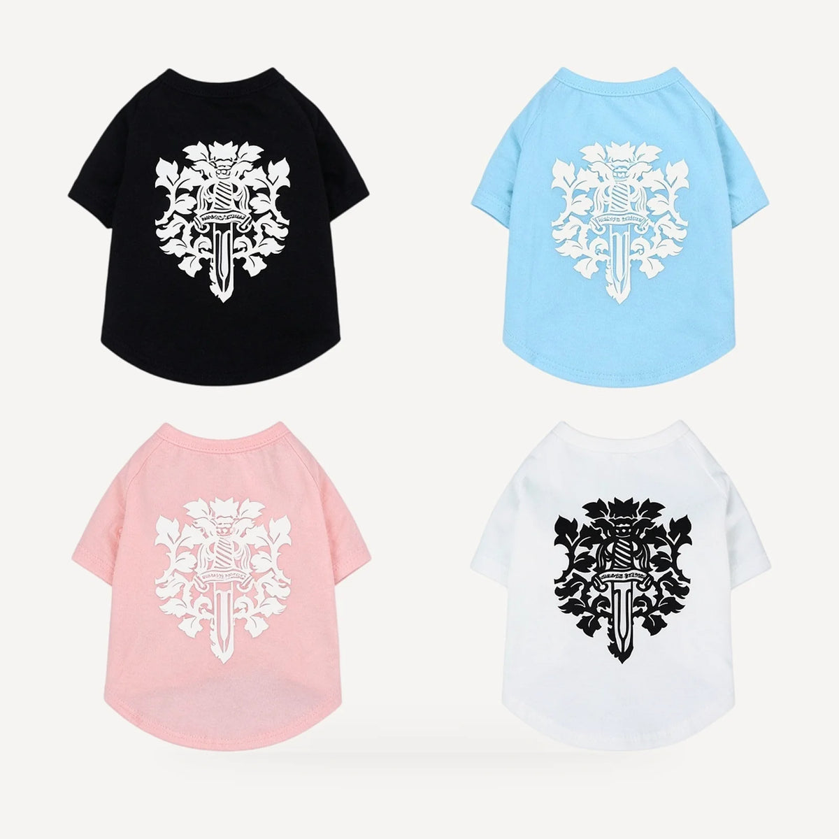 Floral Dagger dog tee inspired by Chrome Hearts, all colors