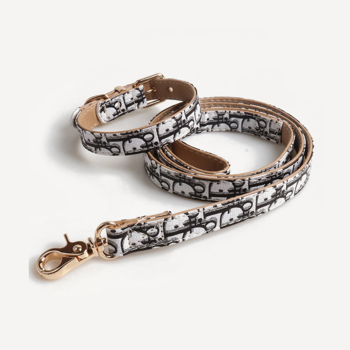 Collar & Leash dog set inspired by Dior