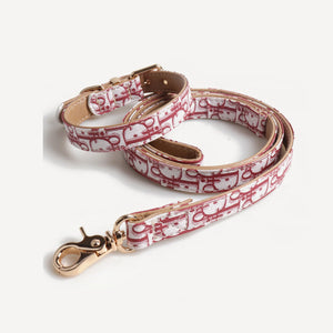 Collar & Leash dog set inspired by Dior view 3