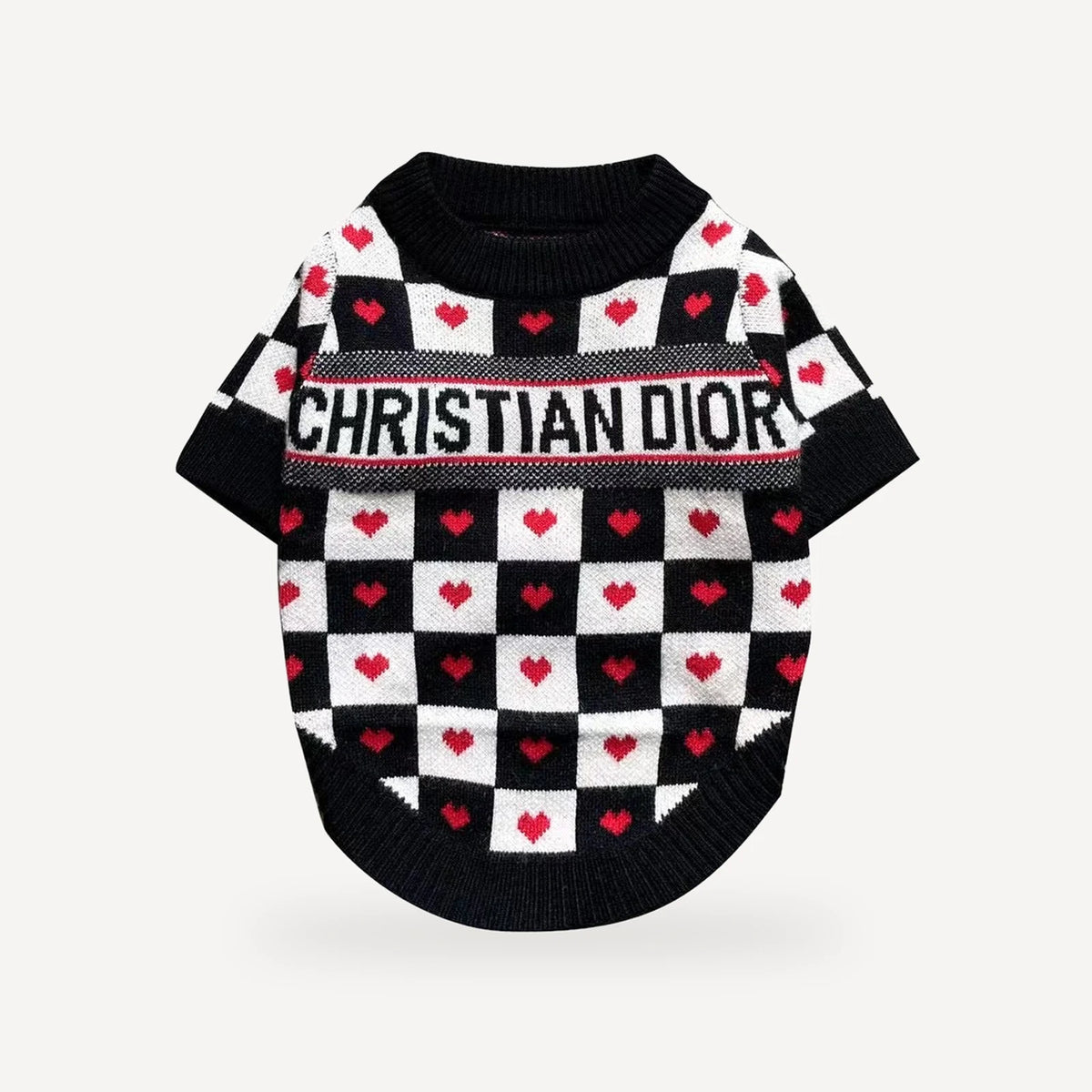 Hearts dog sweater inspired by Dior view 6