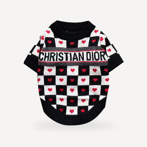Hearts dog sweater inspired by Dior view 6