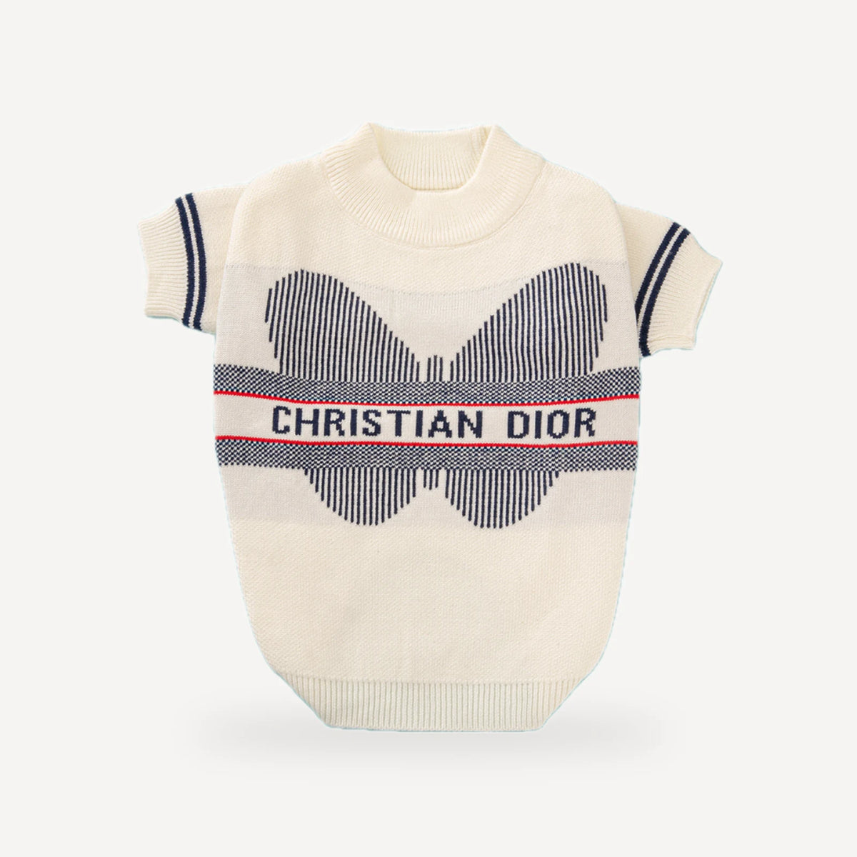 Papillon dog sweater inspired by Dior view 4
