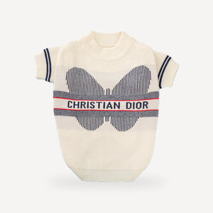 Papillon dog sweater inspired by Dior view 4