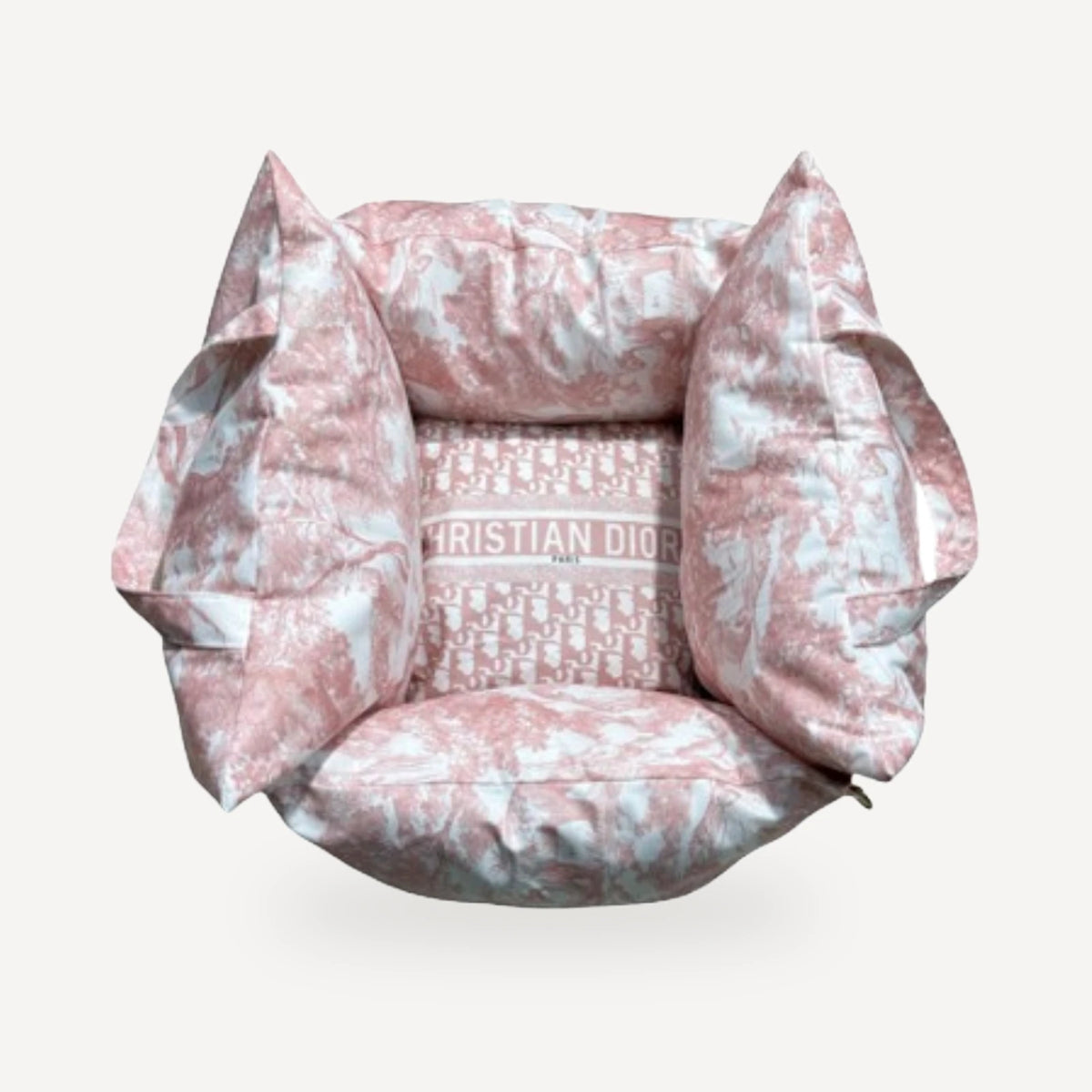 Plush Travel dog bed inspired by Dior view 3