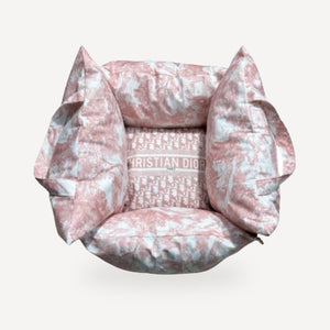 Plush Travel dog bed inspired by Dior view 3