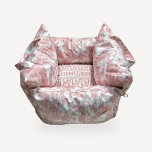 Plush Travel dog bed inspired by Dior view 5