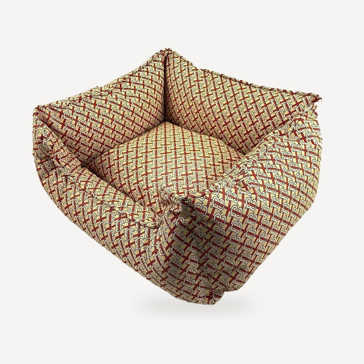 Monogram dog bed inspired by Burberry view 2