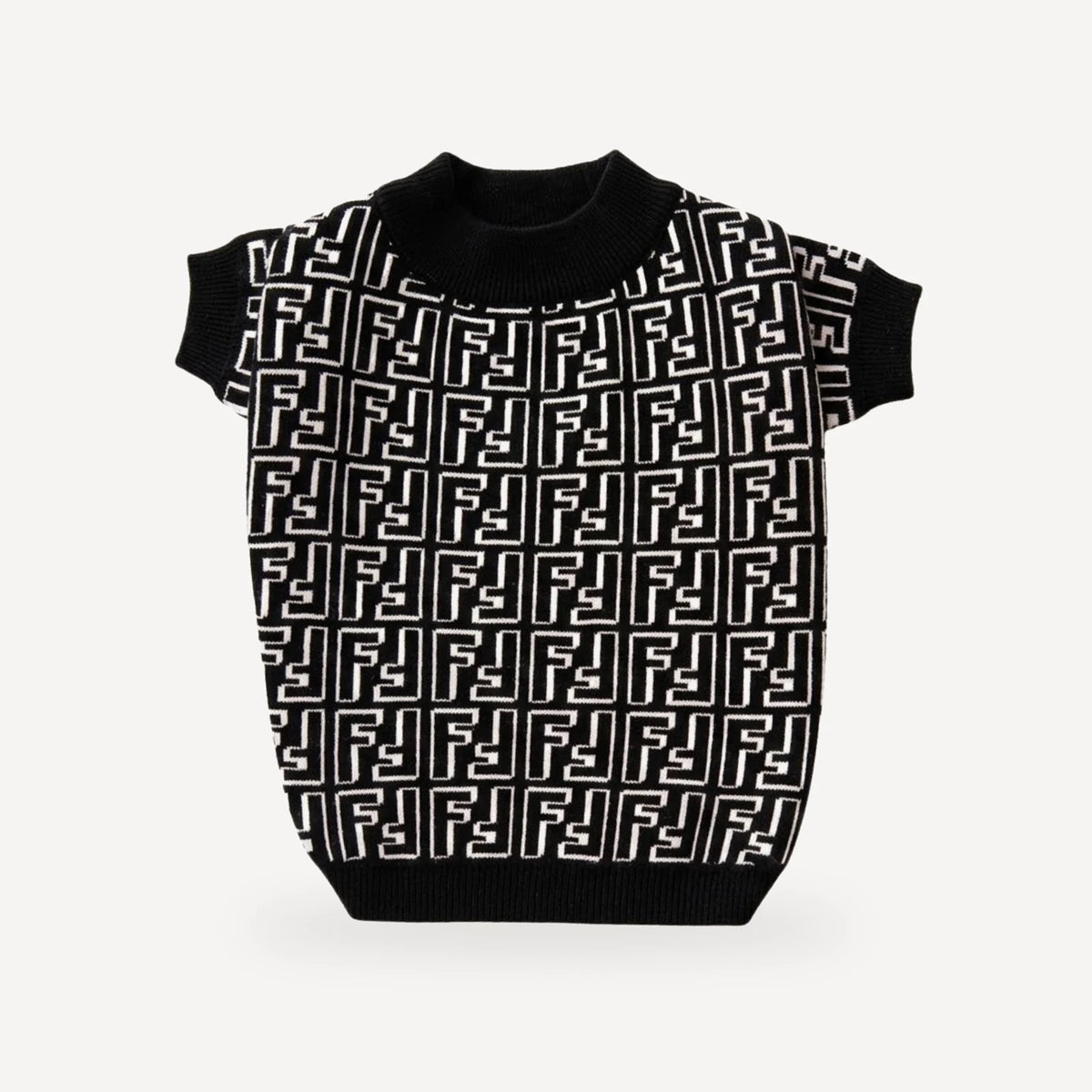 Jacquard dog sweater inspired by Fendi view 6