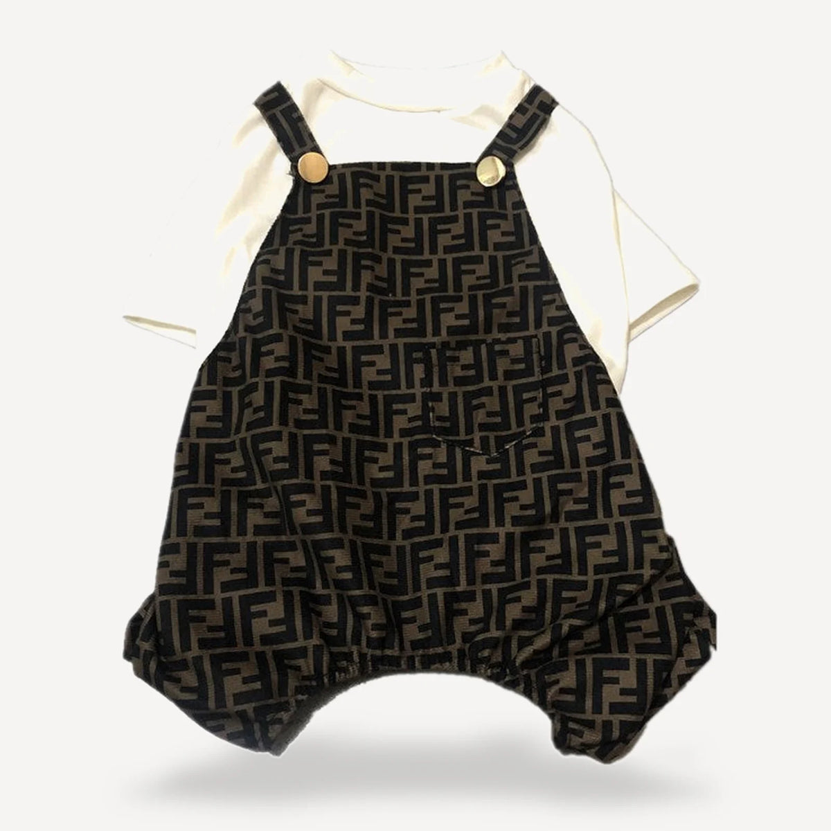 Monogram dog jumpsuit inspired by Fendi view 5