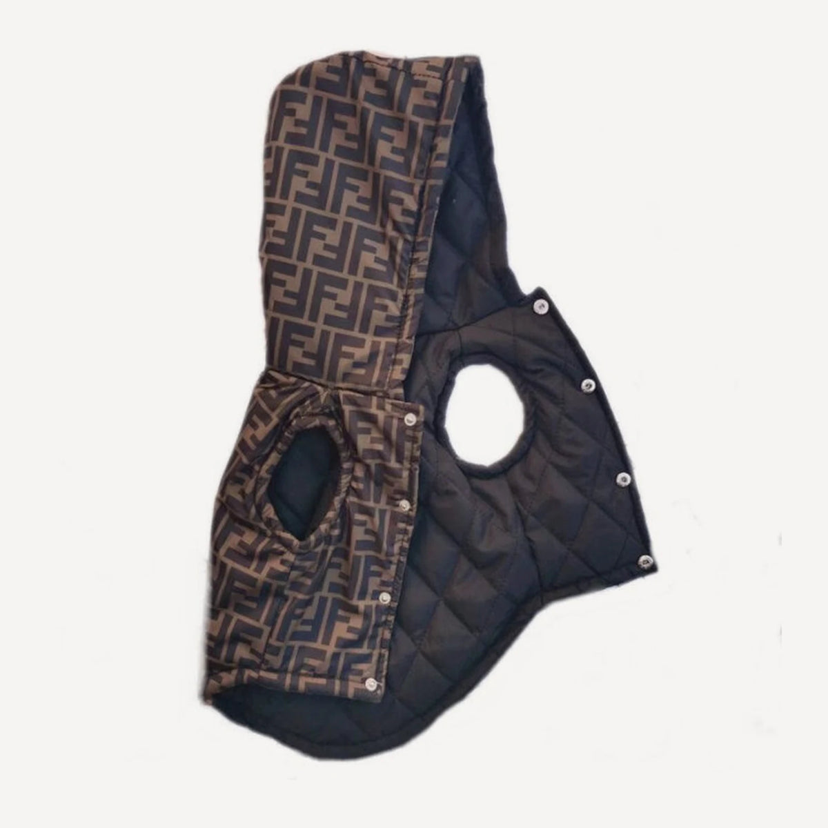 Quilted dog vest inspired by Fendi view 3