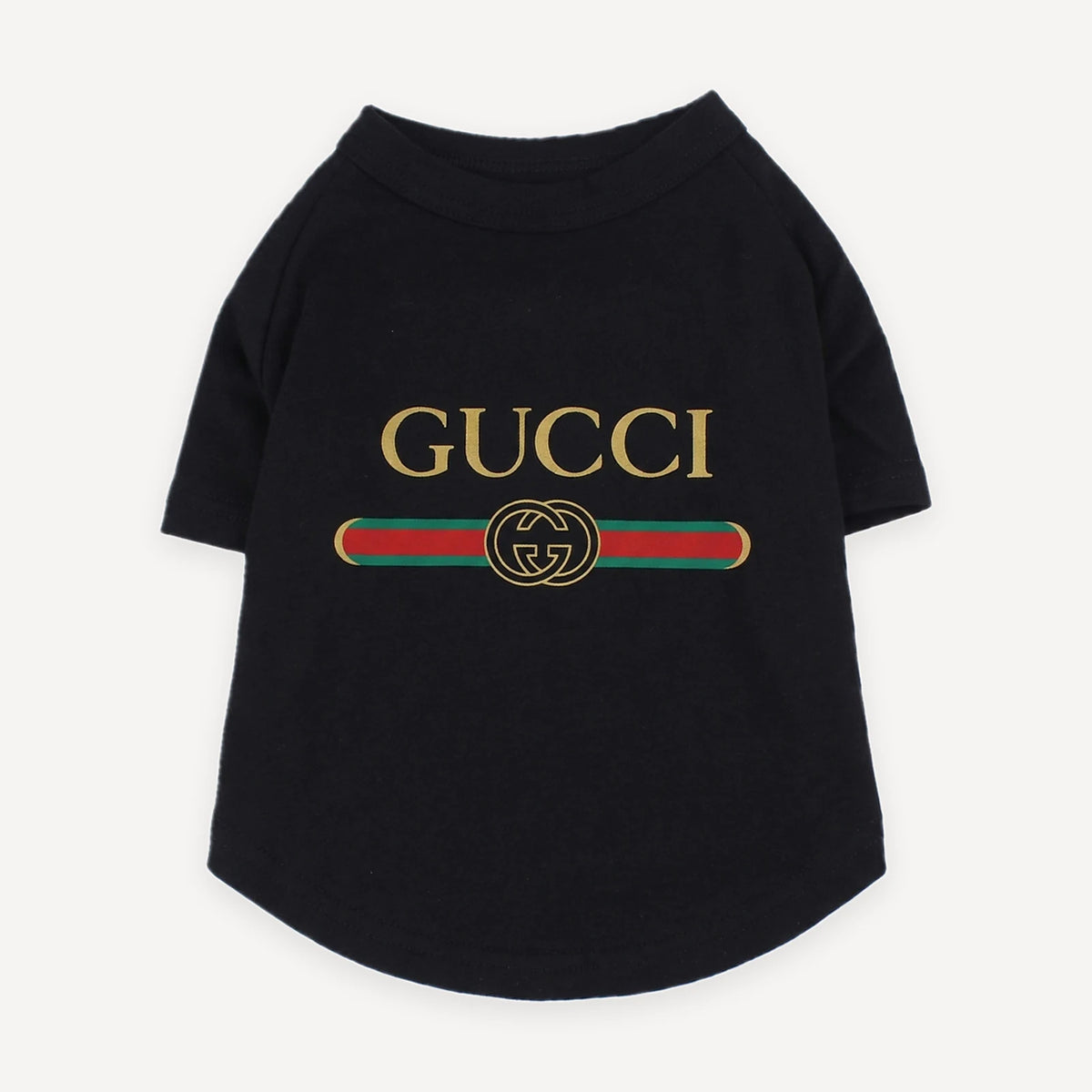 Pawcci Logo Web Stripe dog tee inspired by Gucci view 11