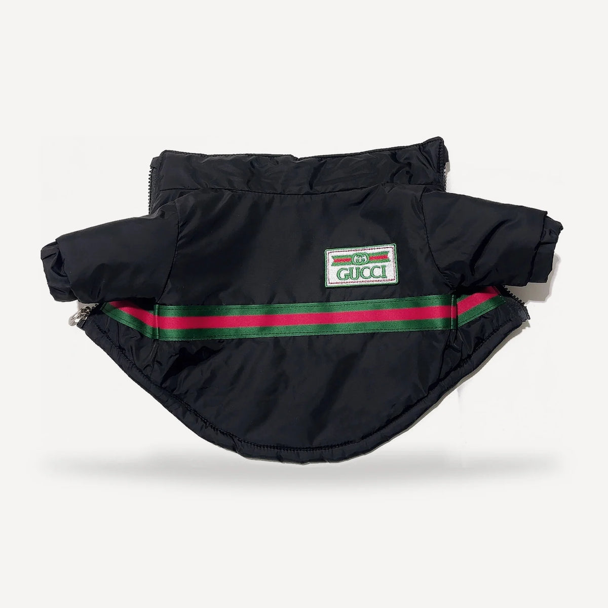 Web Stripe Black dog cape inspired by Gucci view 3