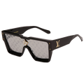 Black designer dog sunglasses with V monogram lenses Louis Vuitton inspired