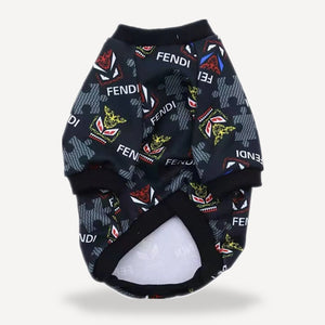 Monster Print dog sweatshirt inspired by Fendi view 3