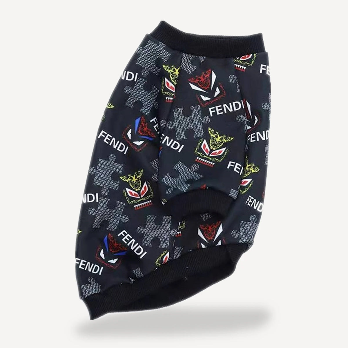 Monster Print dog sweatshirt inspired by Fendi view 4