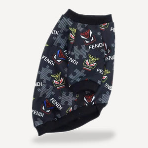 Monster Print dog sweatshirt inspired by Fendi view 4