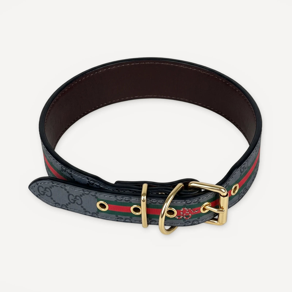 Gold Chain Leather Walking dog set inspired by Gucci