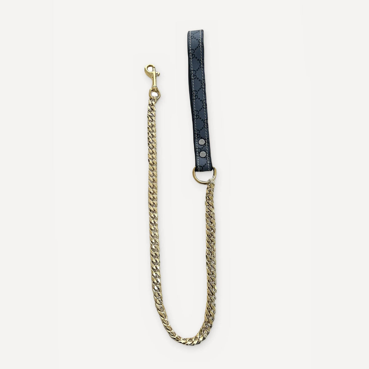 Gold Chain Leather Walking dog set inspired by Gucci view 4