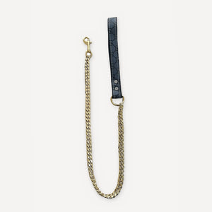 Gold Chain Leather Walking dog set inspired by Gucci view 4