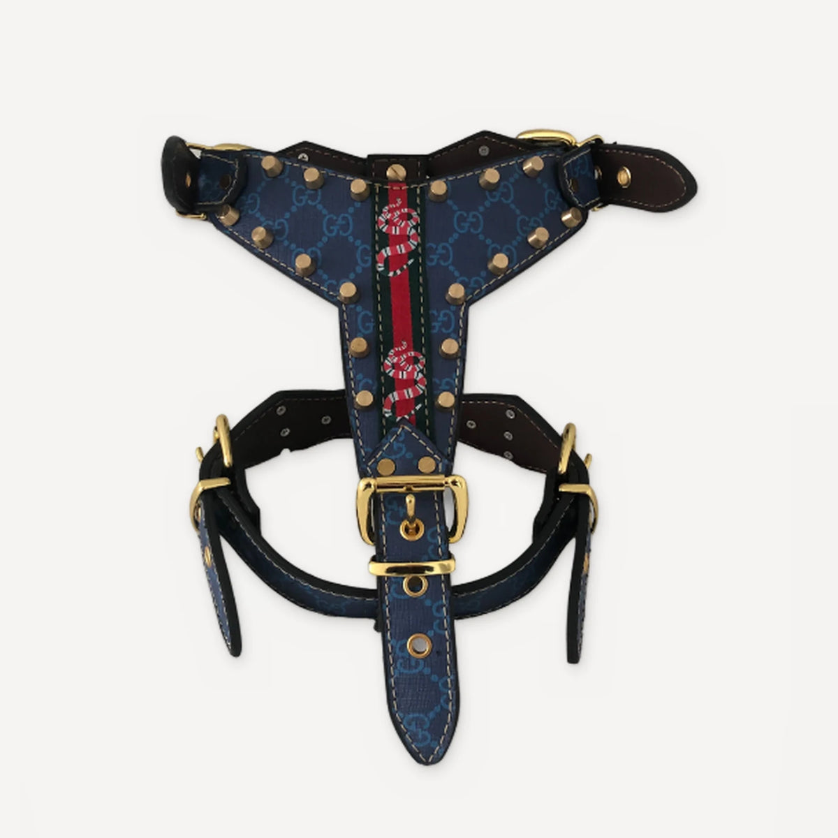 Studded Serpent Leather Walking dog set inspired by Gucci view 9