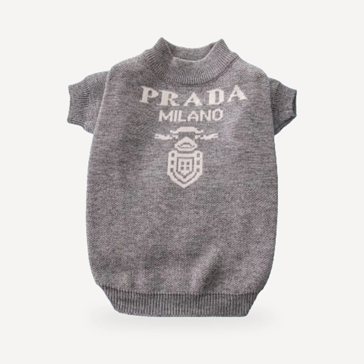 Monochrome dog sweater inspired by Prada view 3