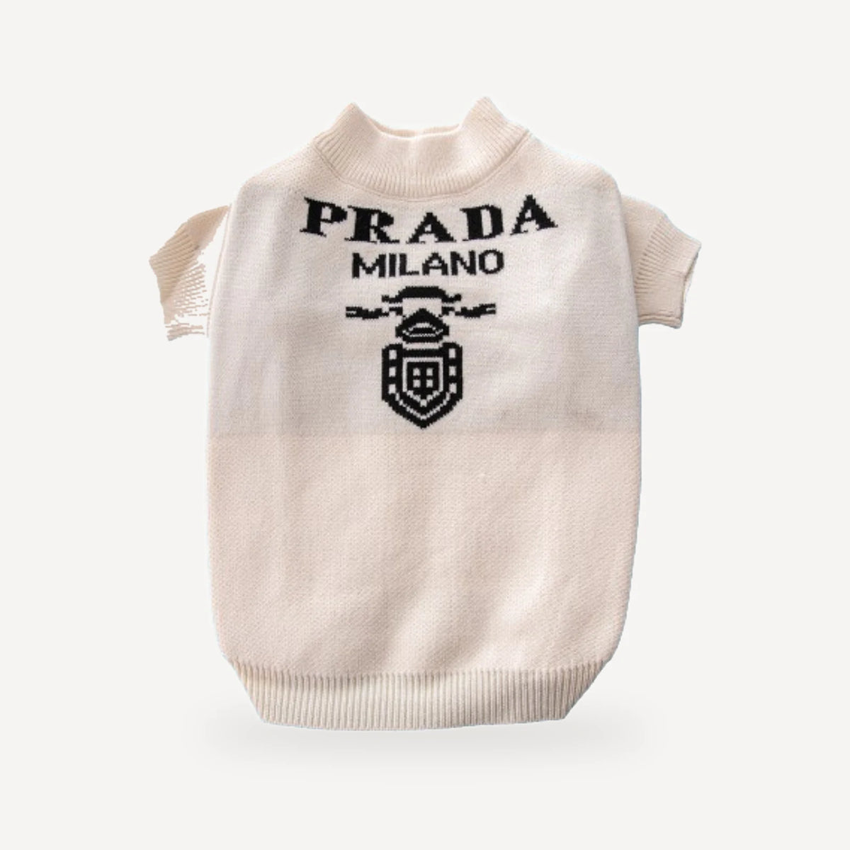 Monochrome dog sweater inspired by Prada view 5