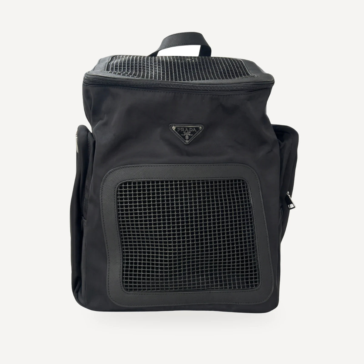 Triangle Backpack dog carrier inspired by Prada view 5