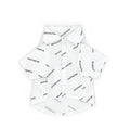 White dog button-up shirt with all-over Balenciaga logo print and classic collar