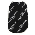 Black sleeveless dog tee with all-over Pawlenciaga Paris logo print Balenciaga inspired