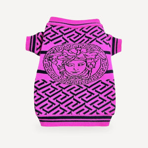 Geometric dog sweater inspired by Versace view 3