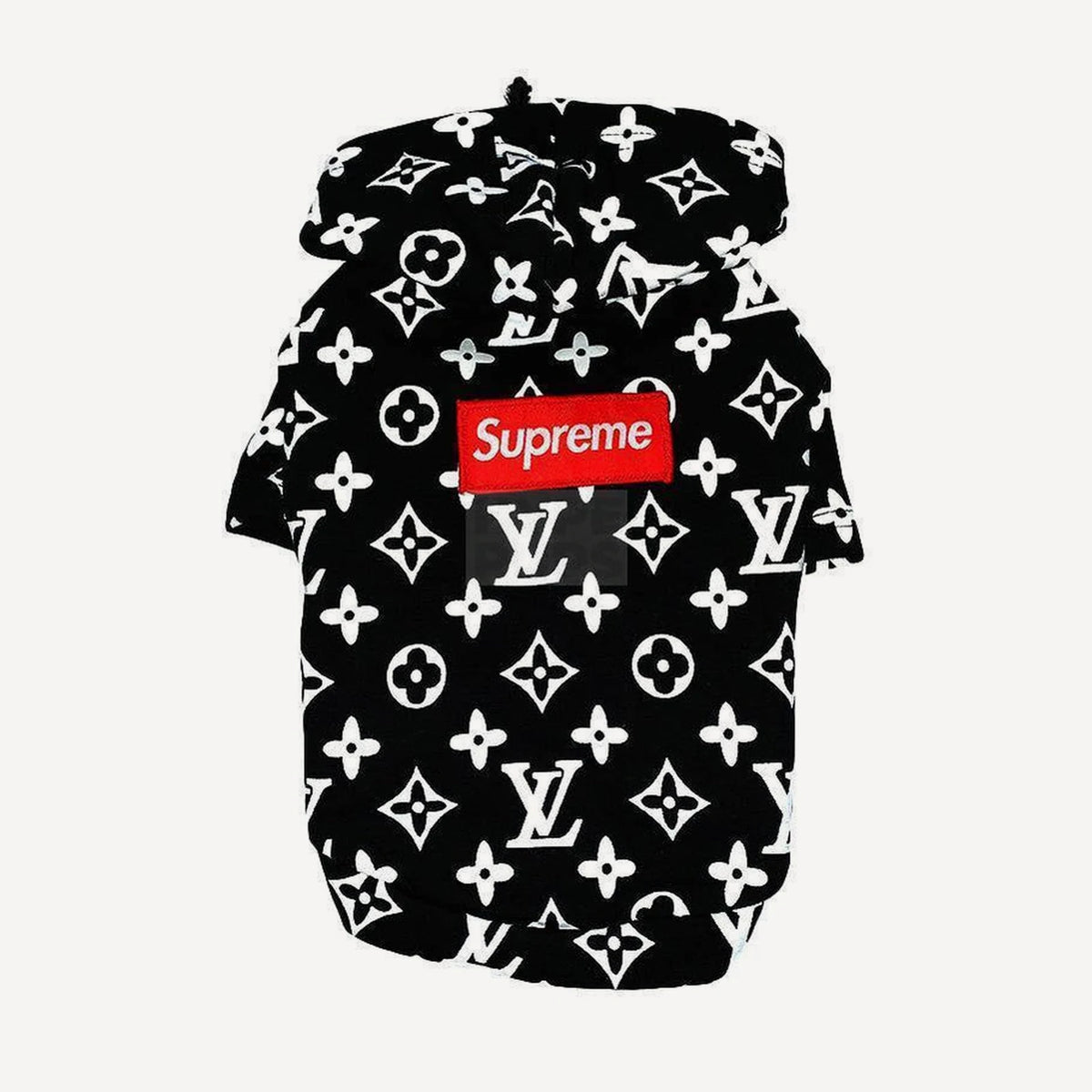 dog hoodie inspired by Supreme x Louis Vuitton view 2