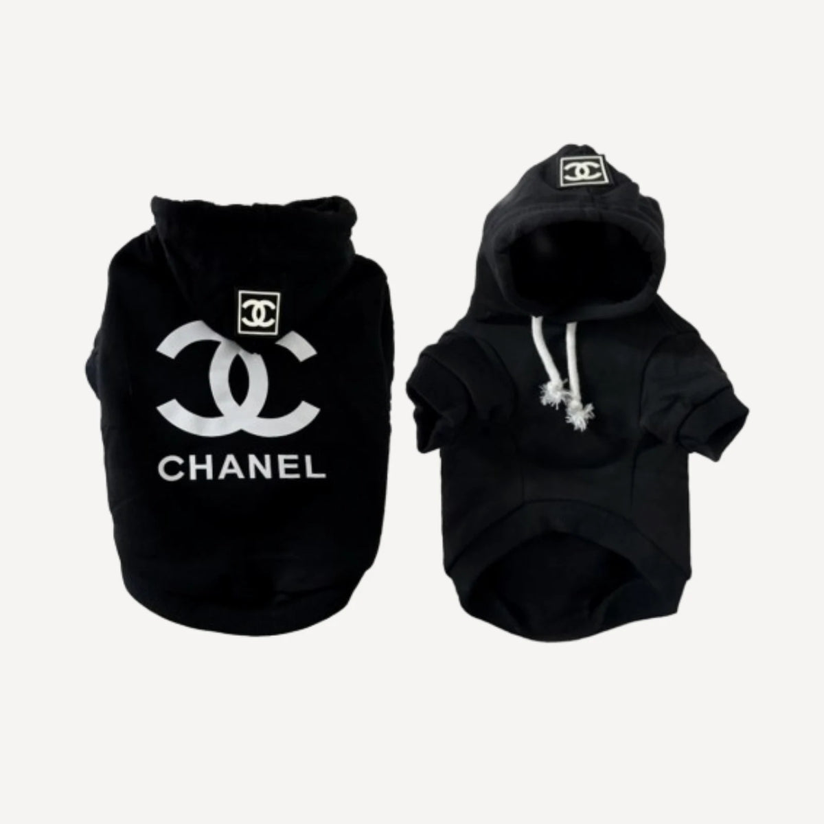 Stylish dog hoodie inspired by Chanel
